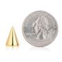 Gold 24k Plate Cone Spike Size13 - Bag of 20