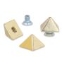 Brass 4-sided Size13 Pyramid Spike - Bag of 100