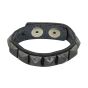 Black Pyramid Studded Wristband - One Row