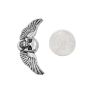 Winged Skull Badge Screwback - single