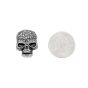 Decorated Skull Badge Screwback - Single
