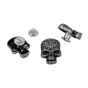 Decorated Skull Badge Screwback - Single