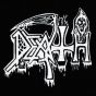 Death – stylized font logo with scythe patch DEAT02