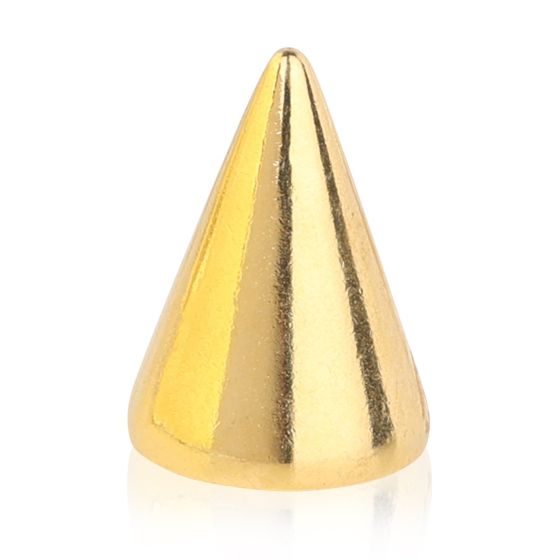 Gold 24k Plate Cone Spike Size13 - Bag of 20