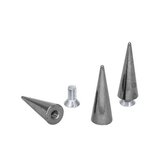Size 28 Gunmetal Black Cone Spike - bag of 100