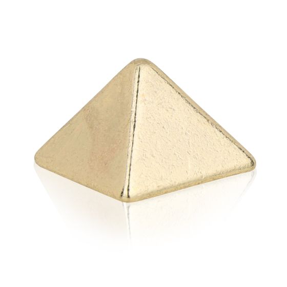 Brass 4-sided Size13 Pyramid Spike - Bag of 100