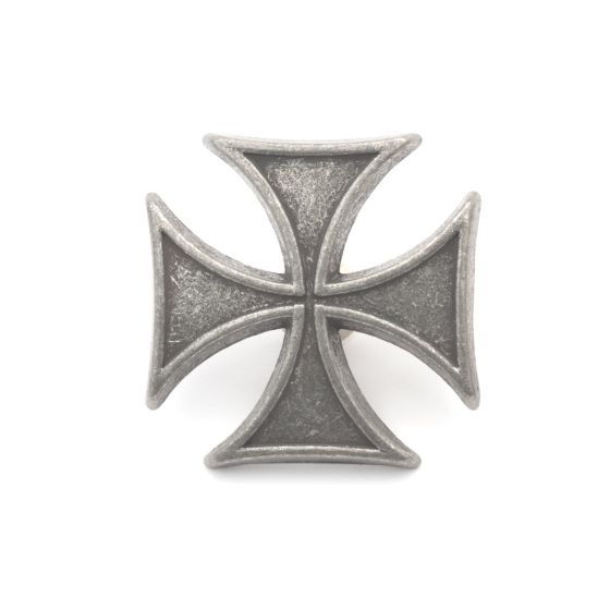 Cross Pattee - color Pewter Badge- screwback