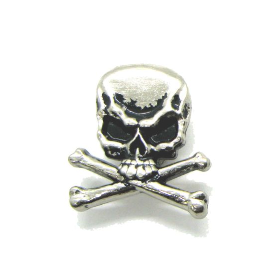 Pirate Skull X-bones Badge rivet - single