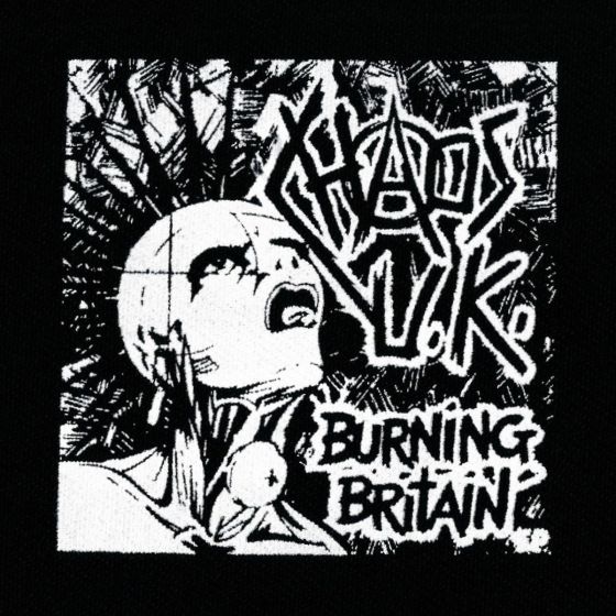 Chaos UK - Burning Britain EP logo patch CHAS01