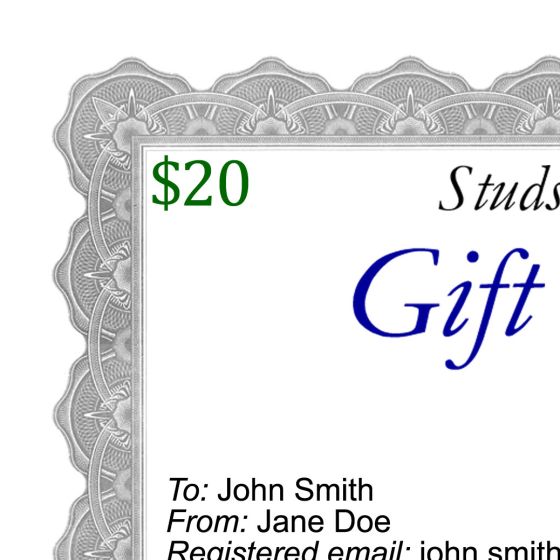 E-Gift Card for $20