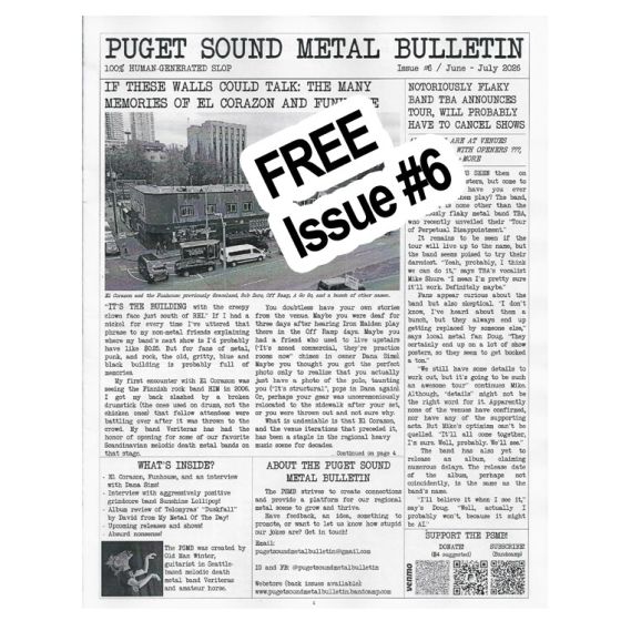 Free Newsletter - Puget Sound Metal Bulletin